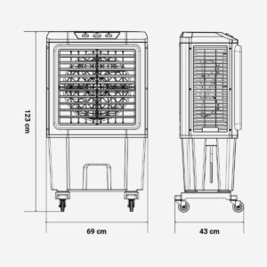 TULUM 7080 Climatizador 80L 210W Modo Frío y Evaporación - Imagen 3
